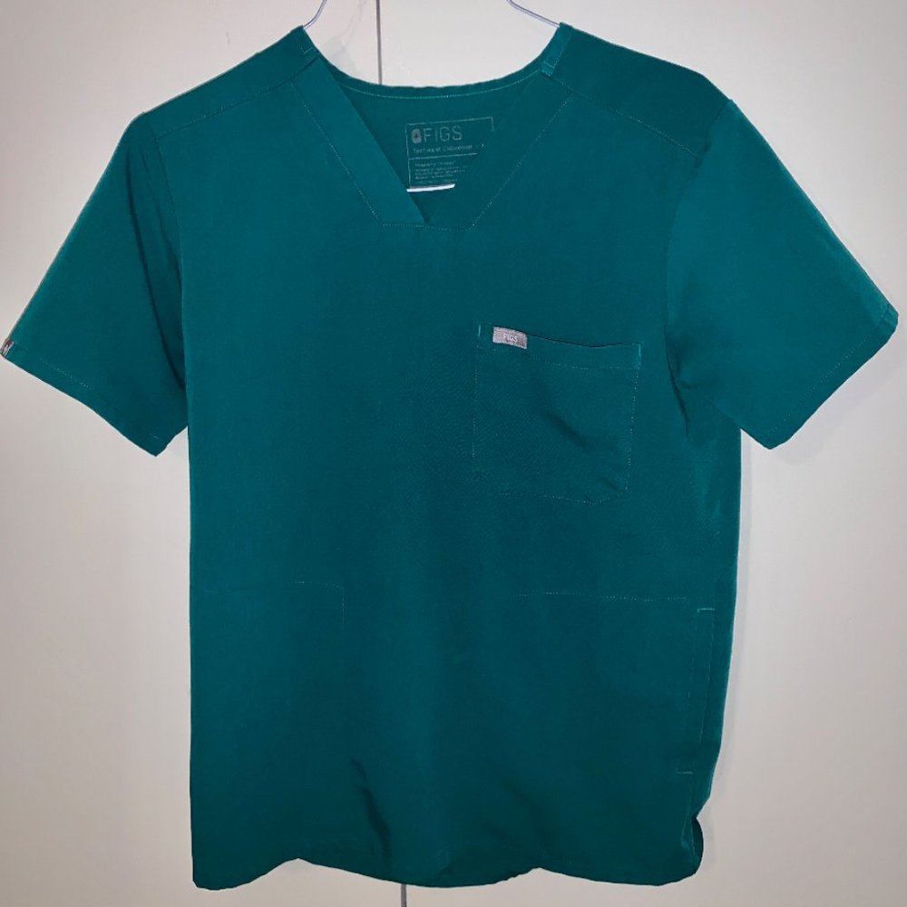 FIGS mens scrub top - XS - Hunter green